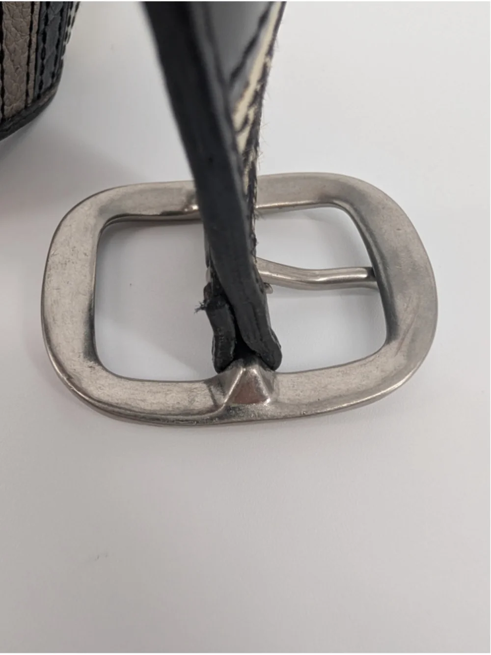 Fossil Leather Belt L Zebra Croc Suede Patchwork Black Taupe Animal Print Y2K